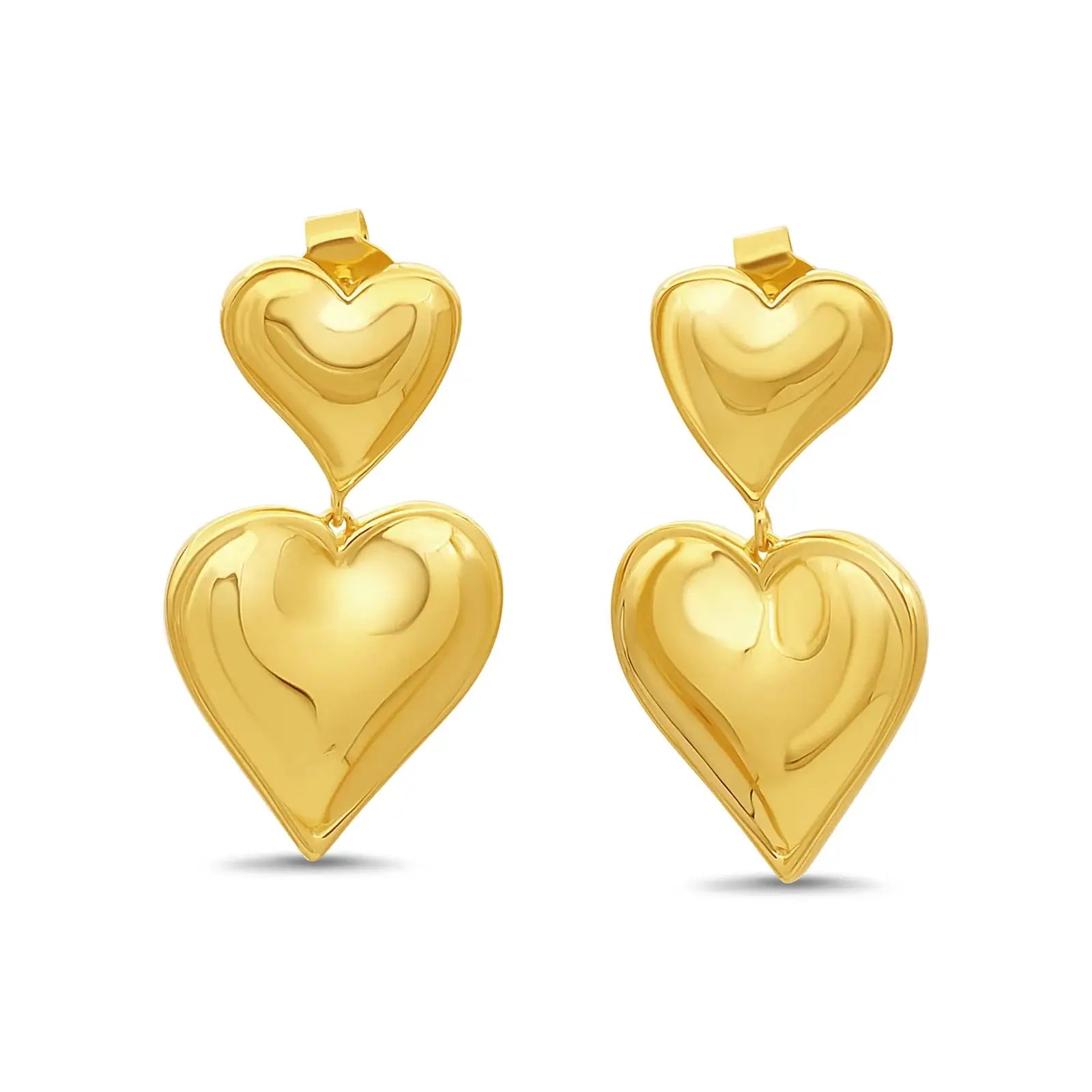 DOUBLE HEARTS Earrings gold