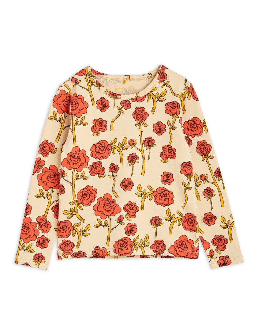 Roses Aop L/S Tee Red Mini Rodini | Zirkuss