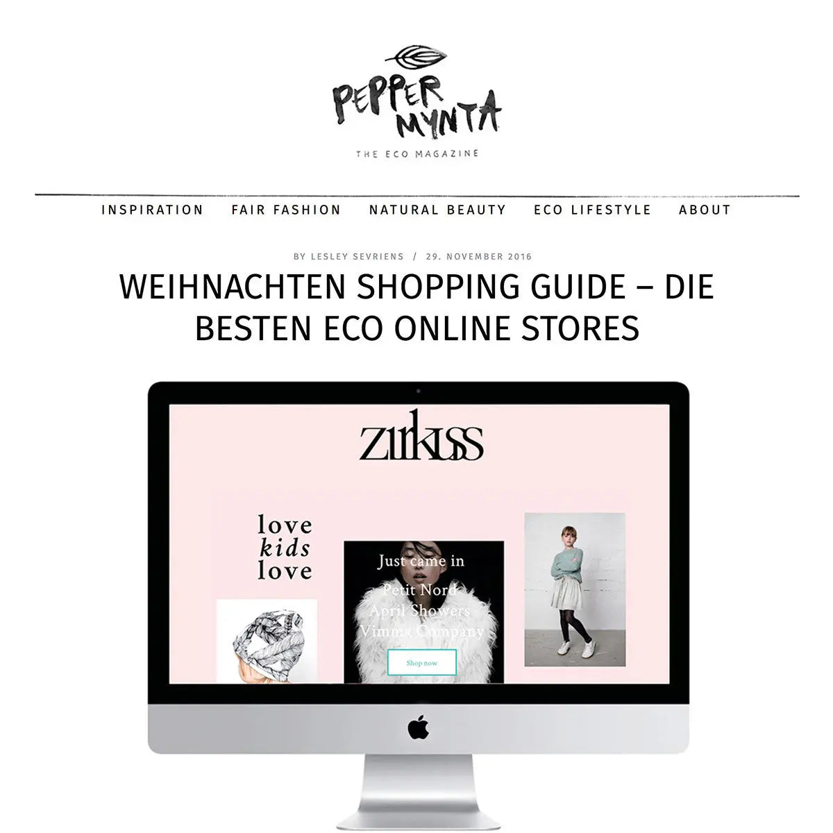 PEPPERMYNTA kürt zirkuss.com zum einem der 10 besten Eco-Online-Stores