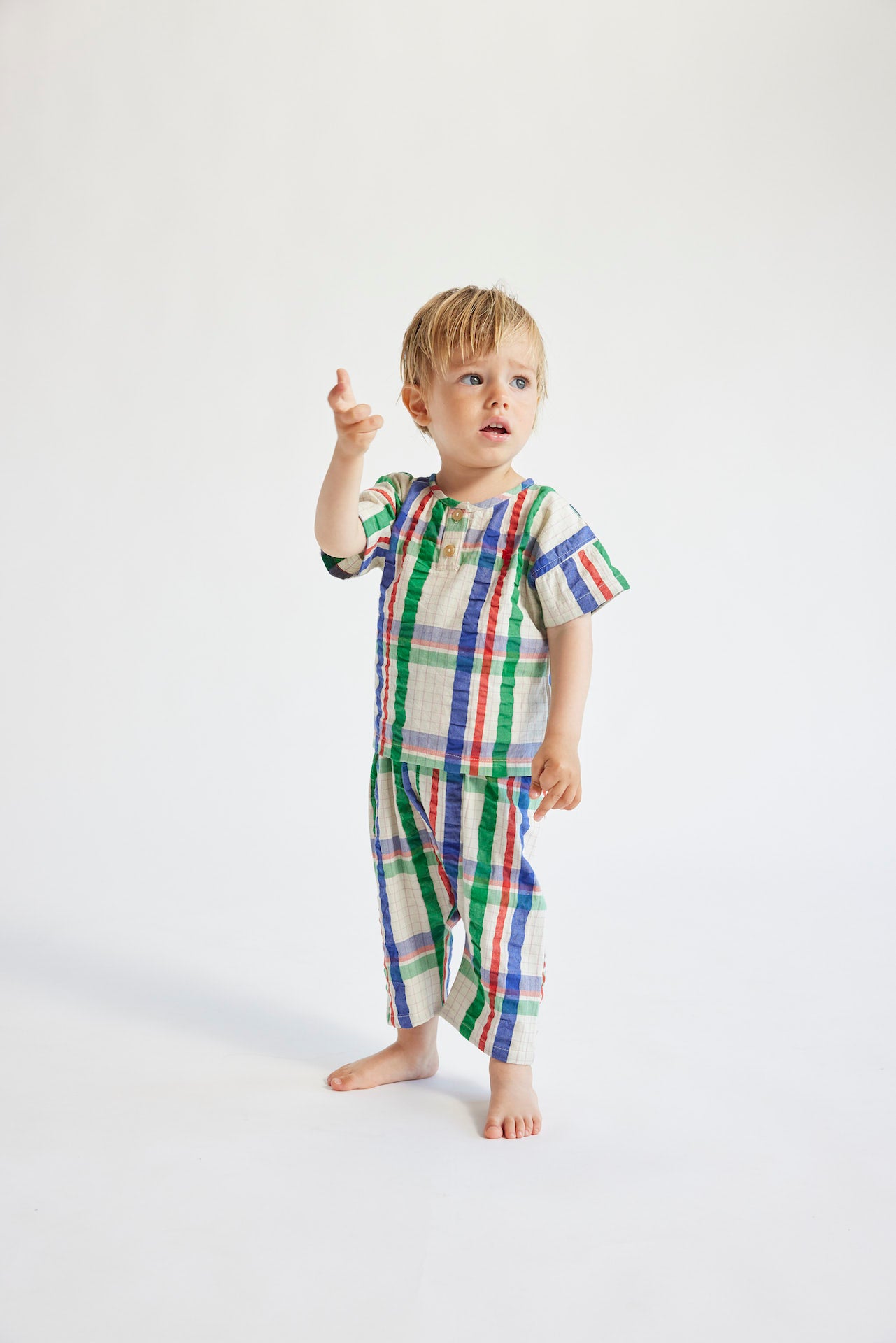 Baby Madras Checks Woven T-Shirt