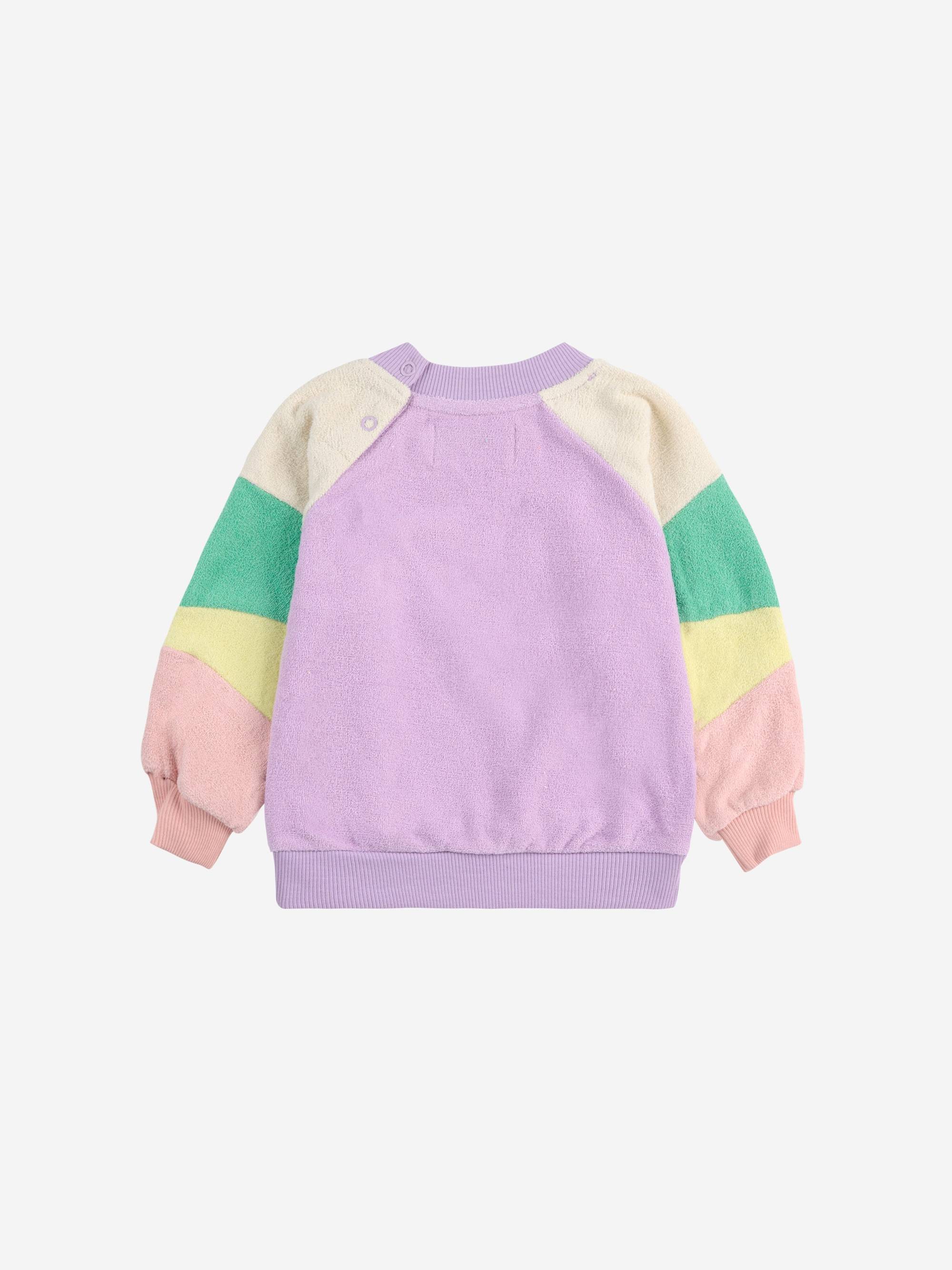 Baby Lila Color Block-Sweatshirt aus Frottee