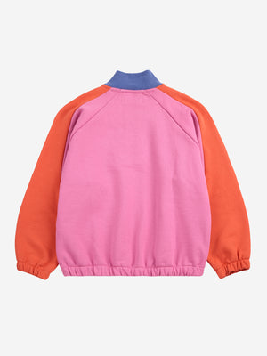 Smiling Color Block l/s Zipped Sweatshirt