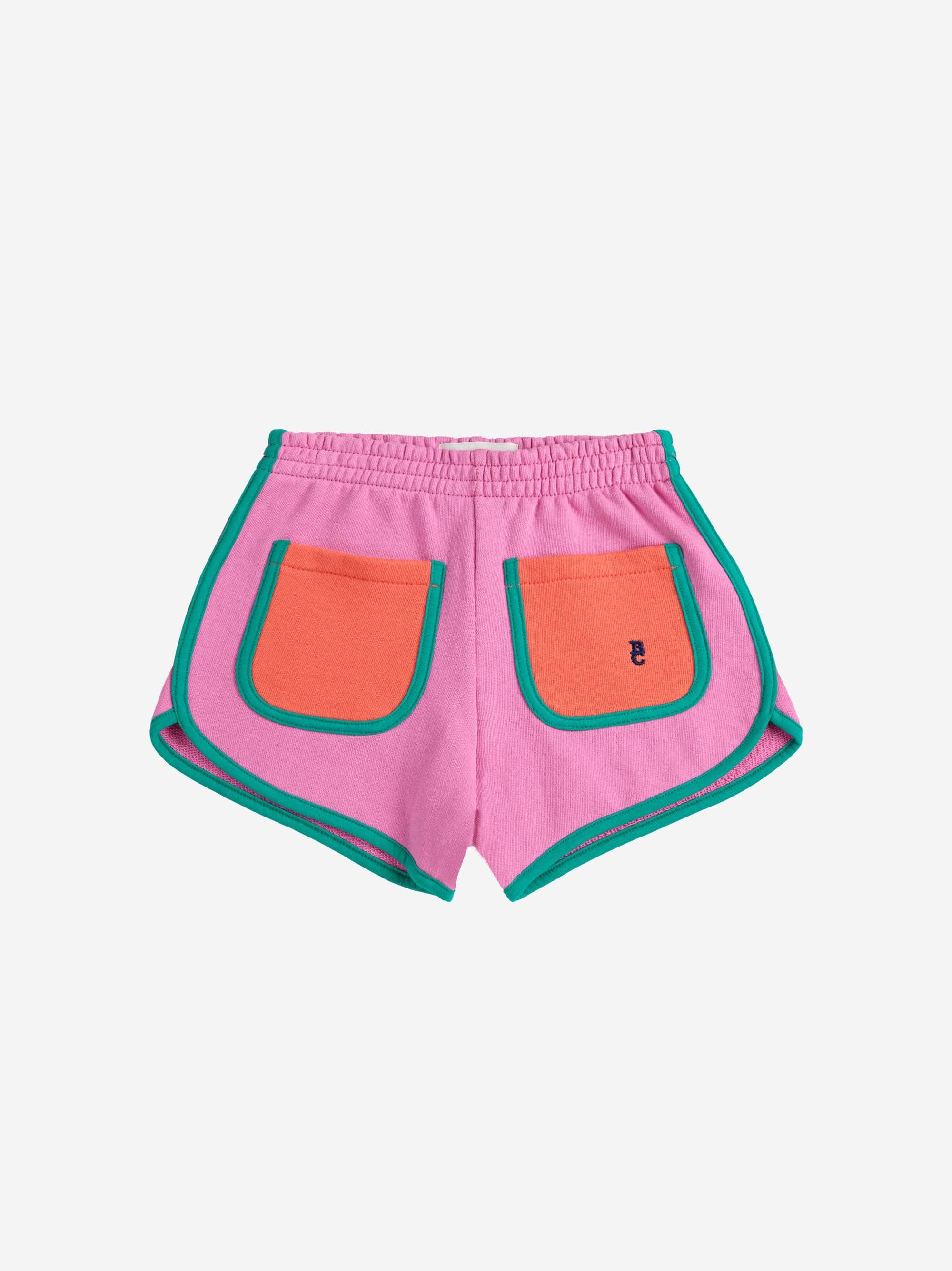 Rosa Shorts mit Farbblockdesign