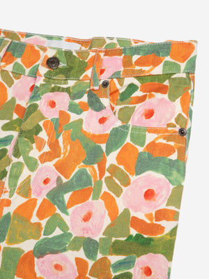 Floral Print High Waist Jeans