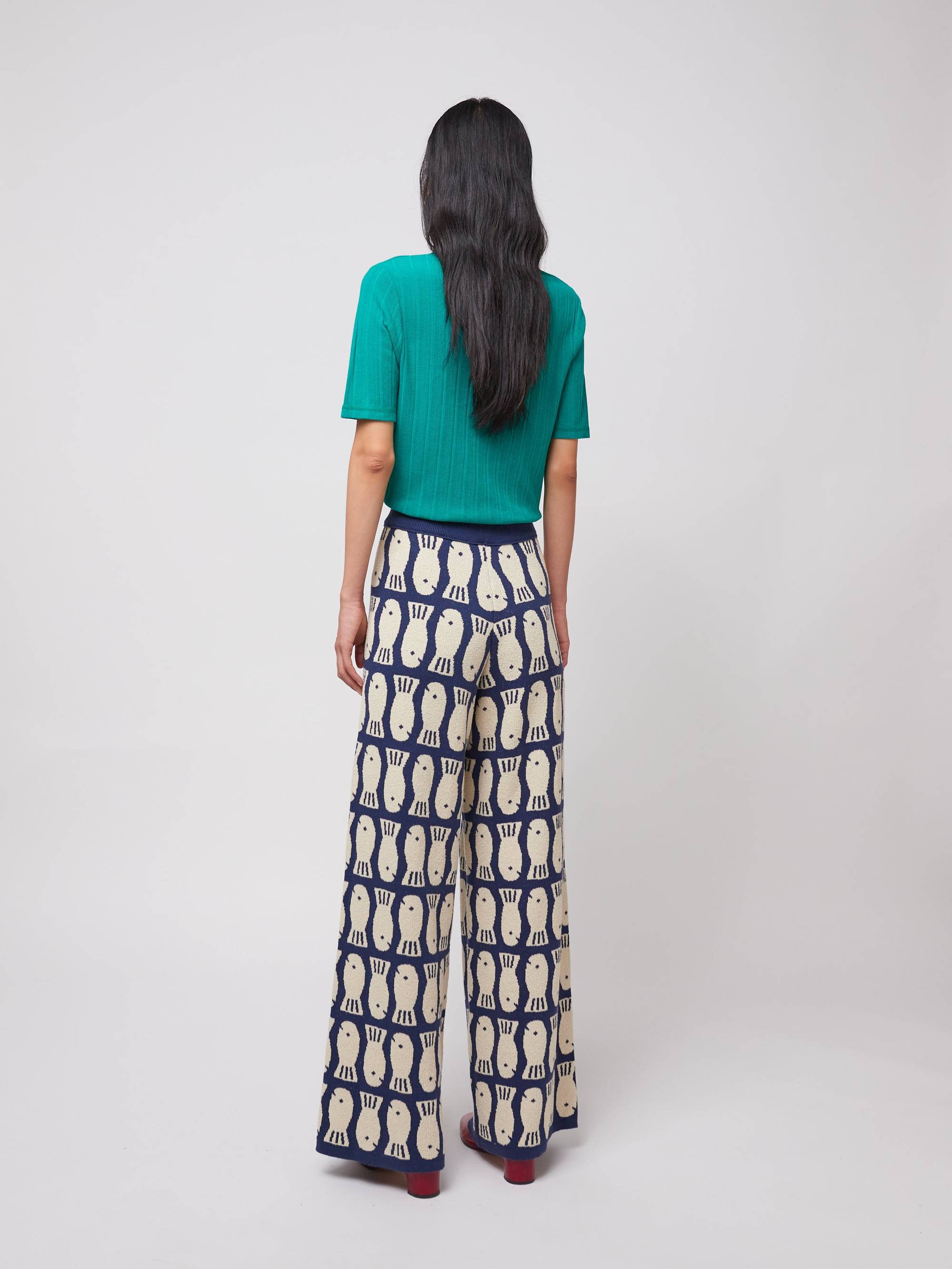 Lucky Fish Jacquard Knitted Trousers