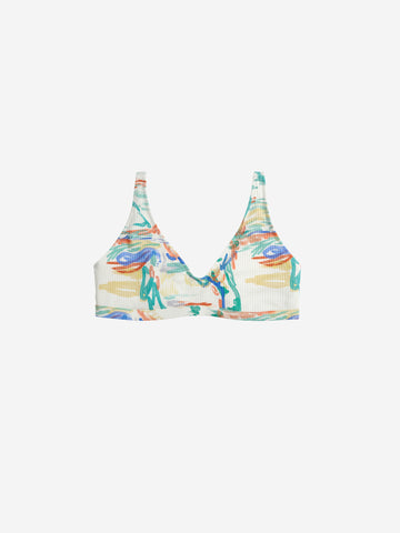 Spring Landscape Print Rib Top Bikini