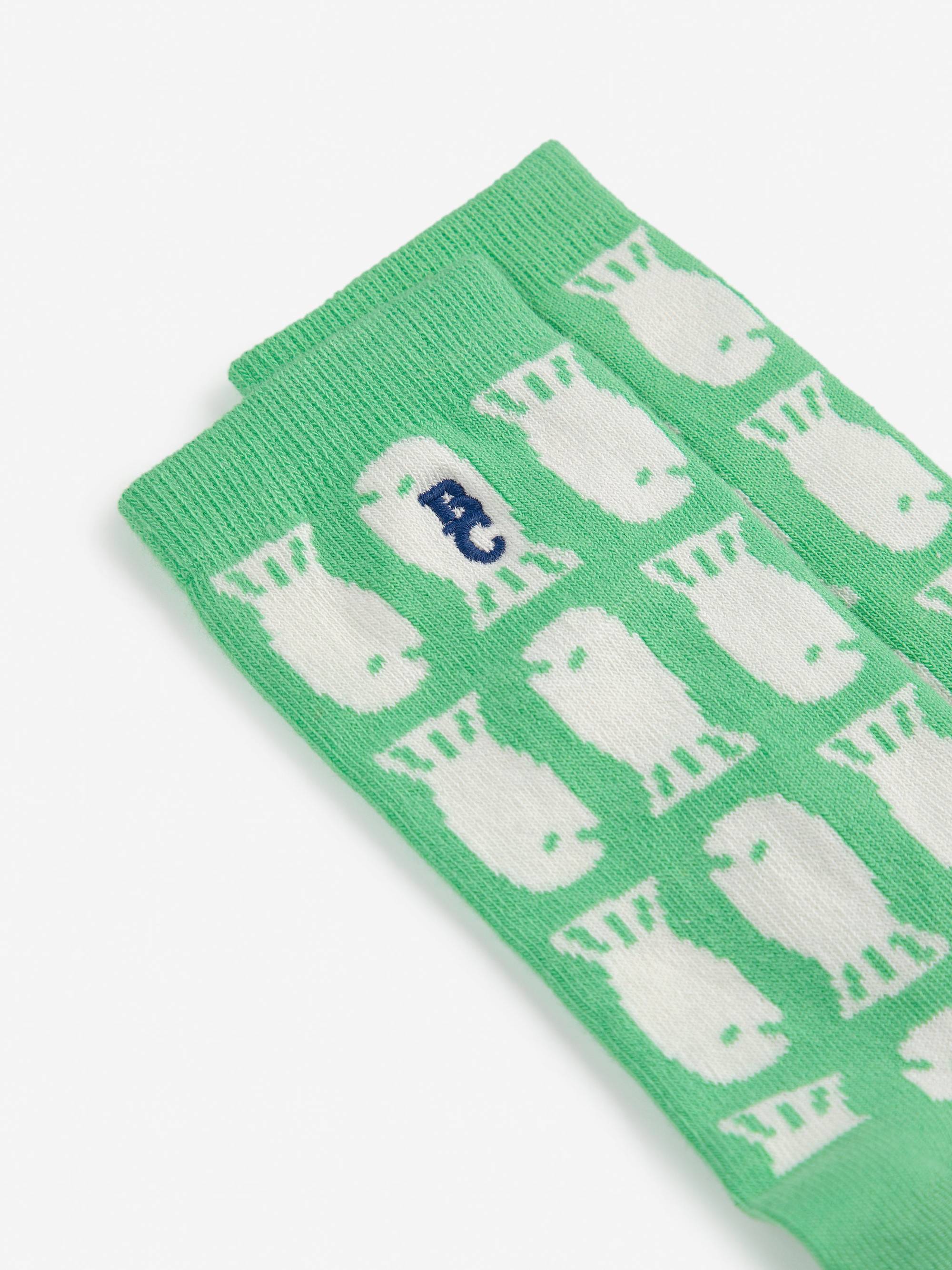 Lange Socken mit Aufschrift „Hungry Squirrel“ für Babys