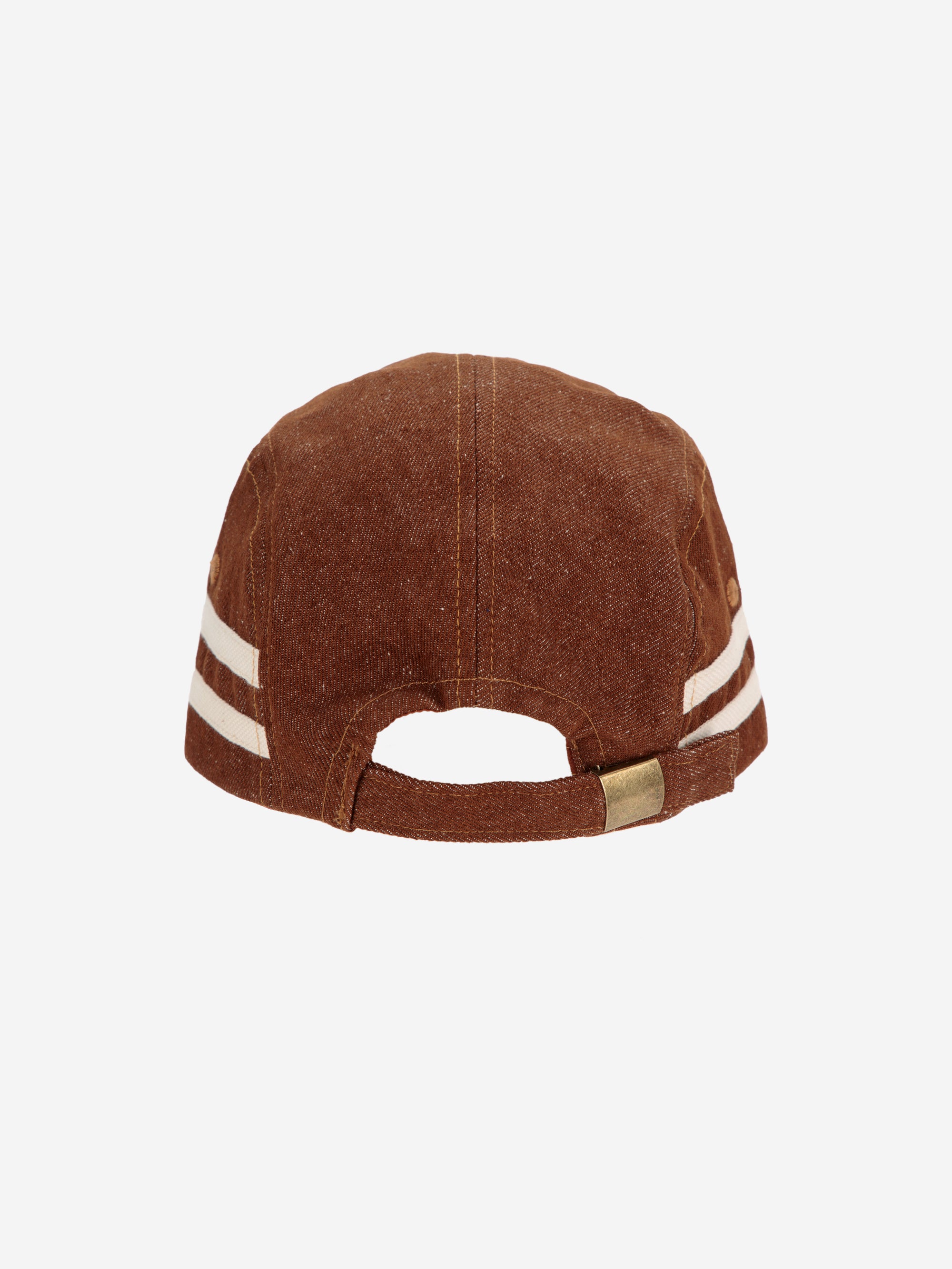 Back view of Bobo Choses cap with adjustable strap and striped side details. A comfortable and versatile hat for casual and outdoor activities.