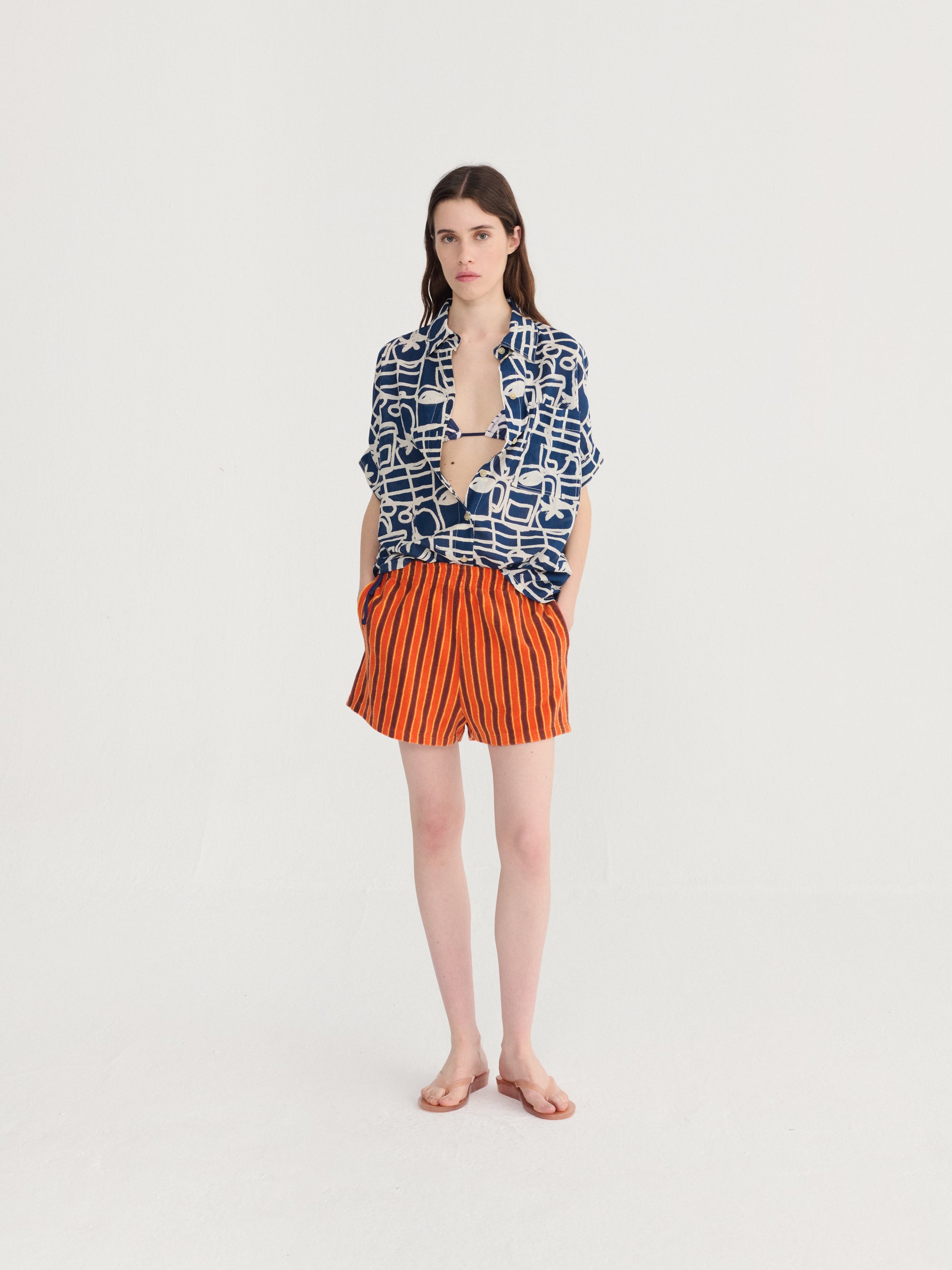 Striped Terry Shorts