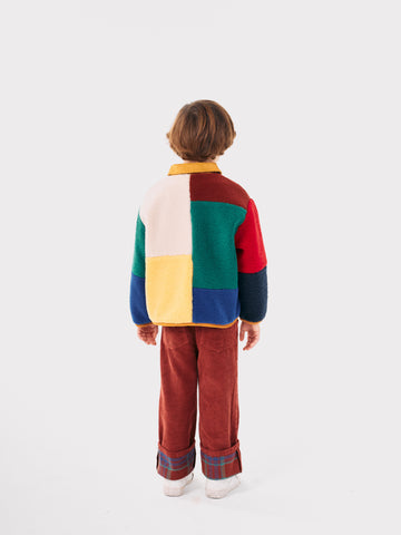 Color Block Sheepskin Jacket