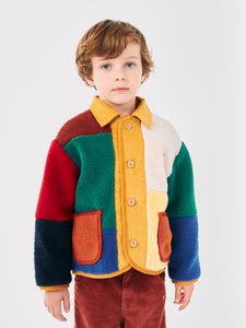 Color Block Sheepskin Jacket