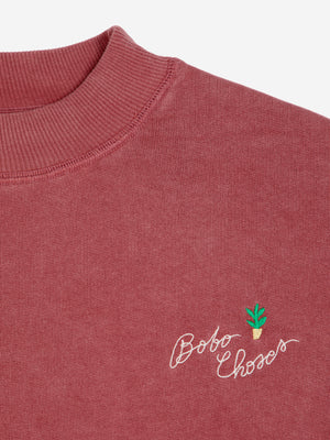 Bobo Choses Embroidery Mock-Neck Sweatshirt