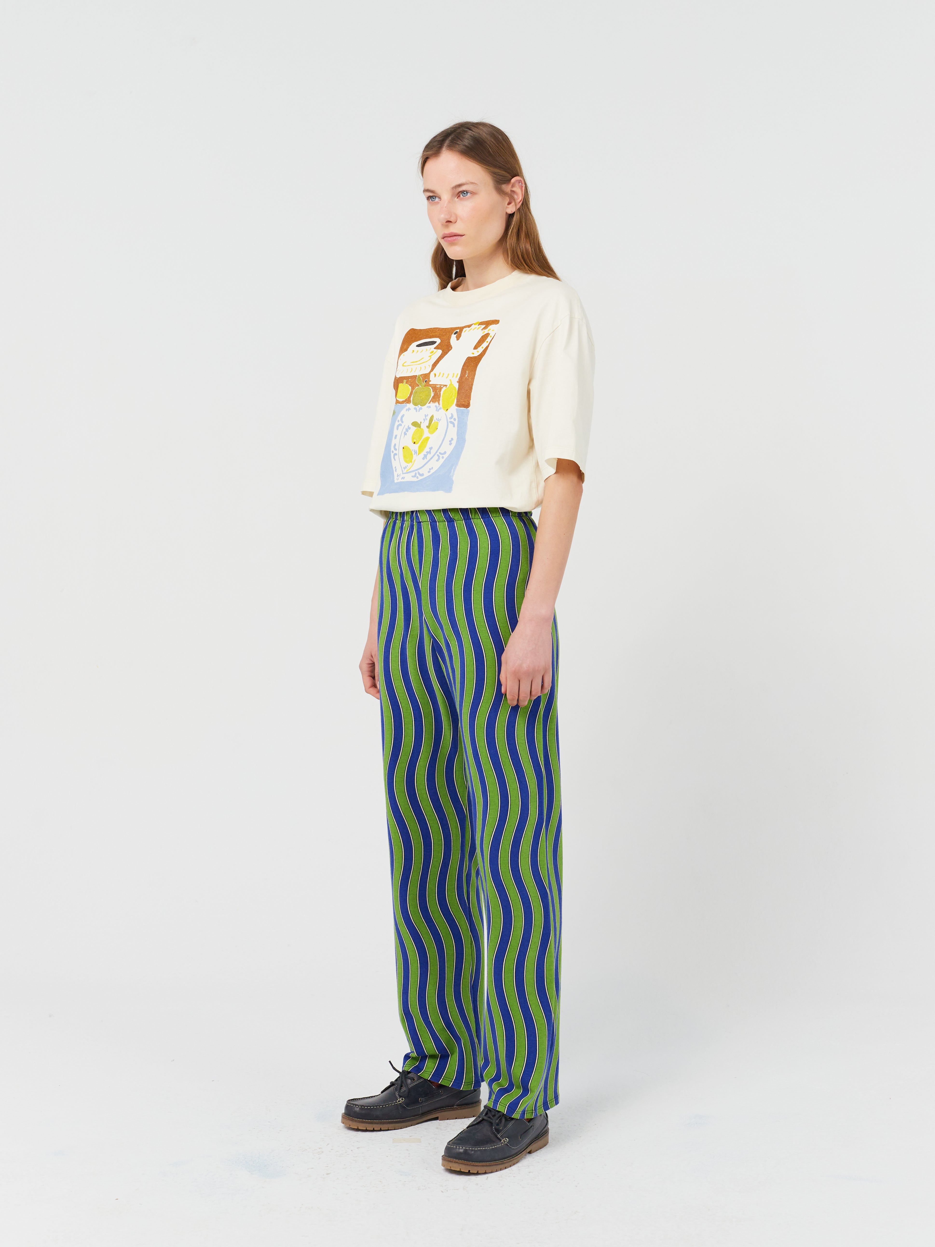 Multicolour Waves Printed Pants