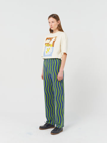 Multicolour Waves Printed Pants
