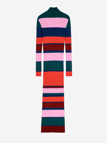 Multicolor Striped Knitted Dress