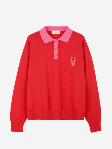 Colour Block Faraway Castle Polo Jumper