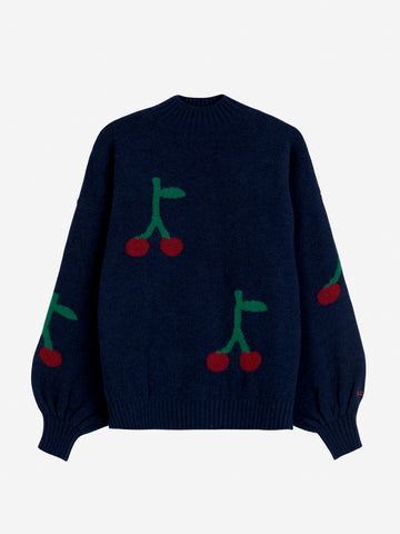 Cherry Printed Turtle Neck Jumper