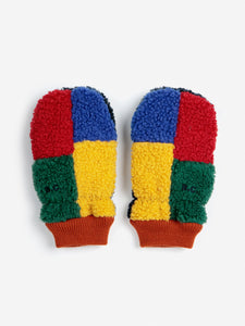 Baby Color Block Sheepskin Mittens