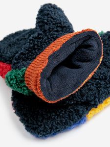 Color Block Sheepskin Mittens