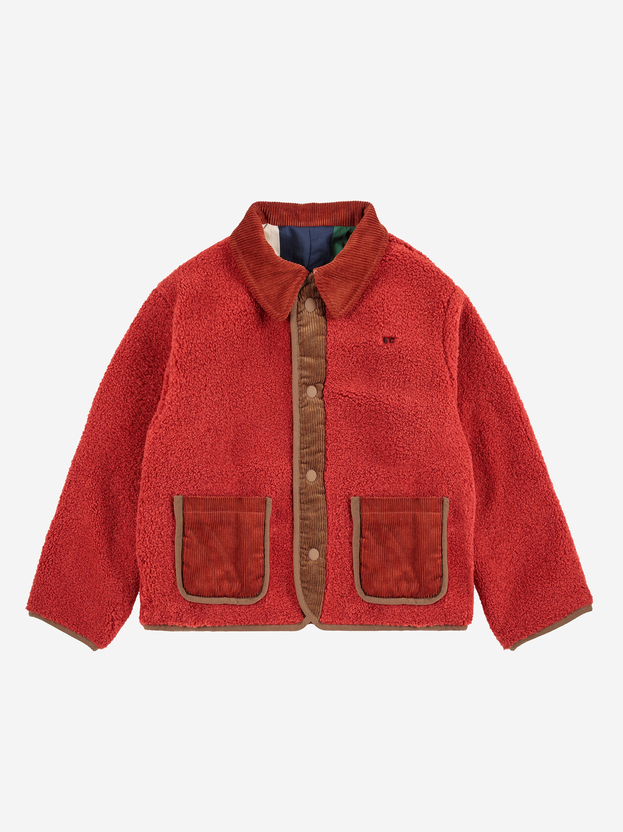 Schaffelljacke im Farbblockdesign