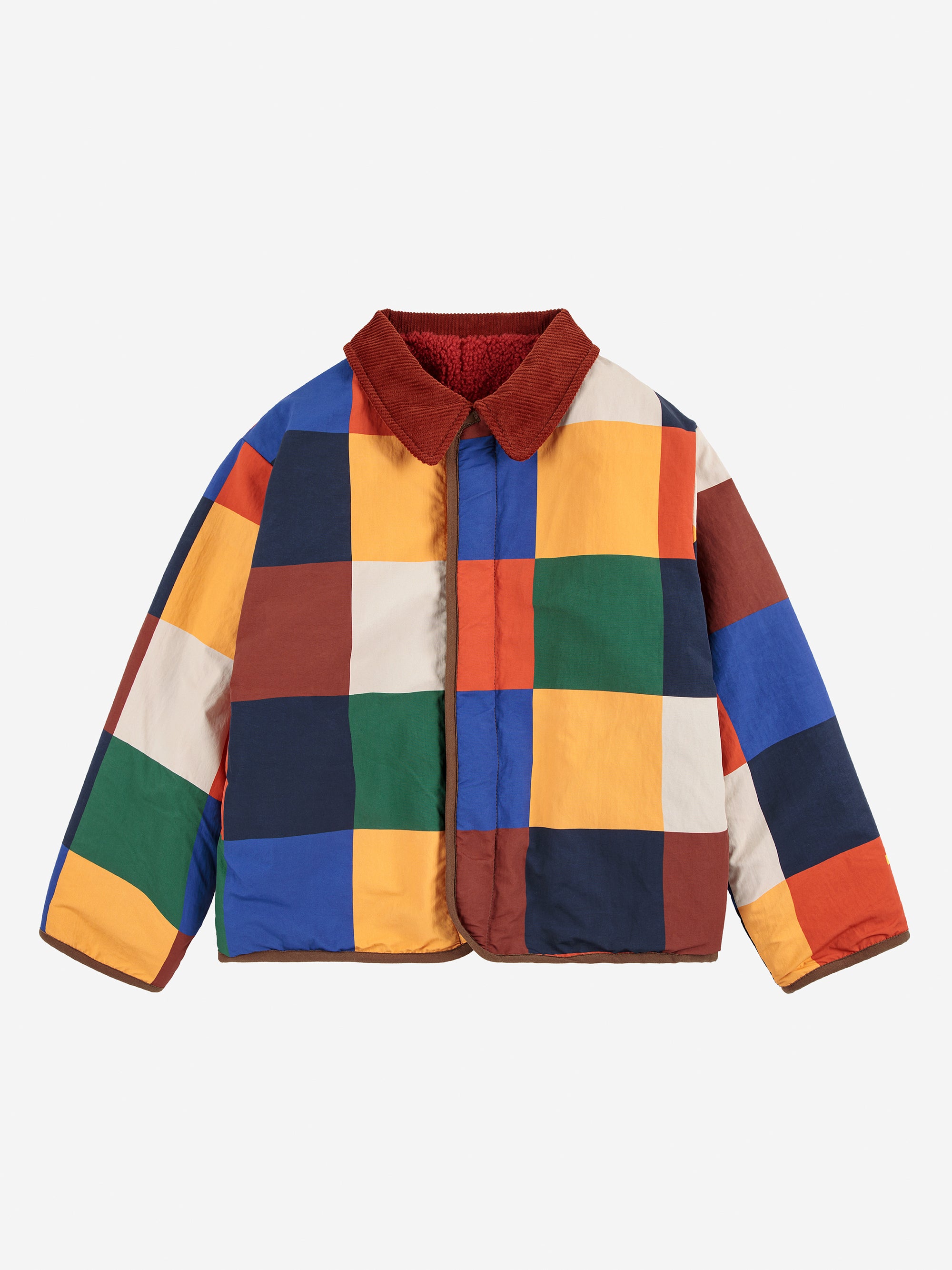 Schaffelljacke im Farbblockdesign