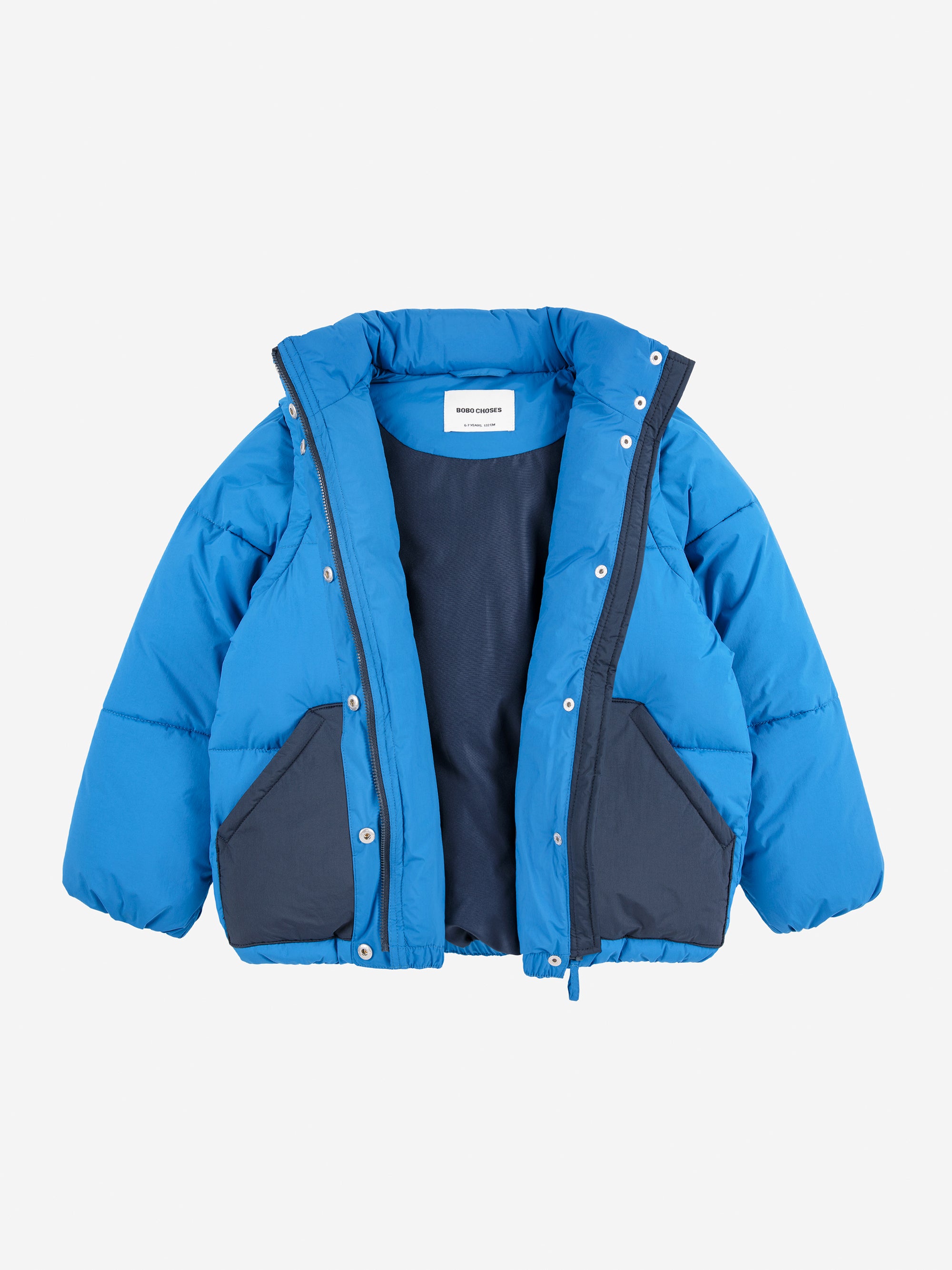 Schaffelljacke im Farbblockdesign