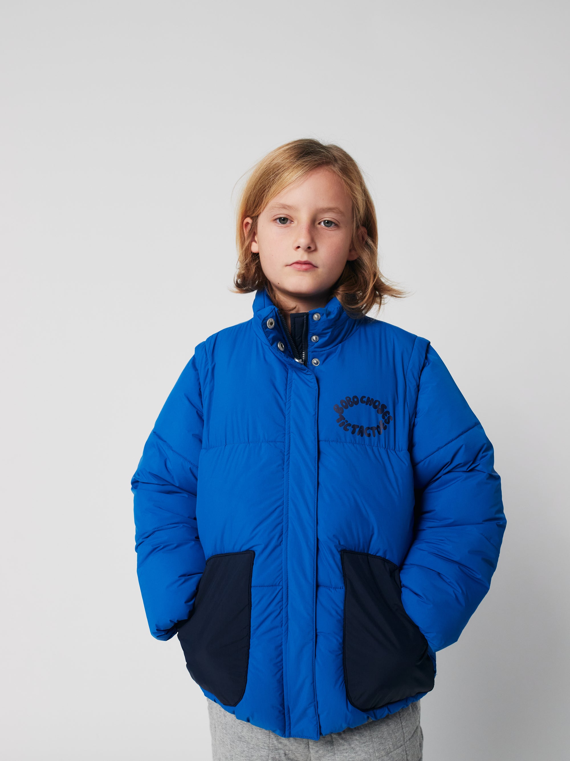 Schaffelljacke im Farbblockdesign