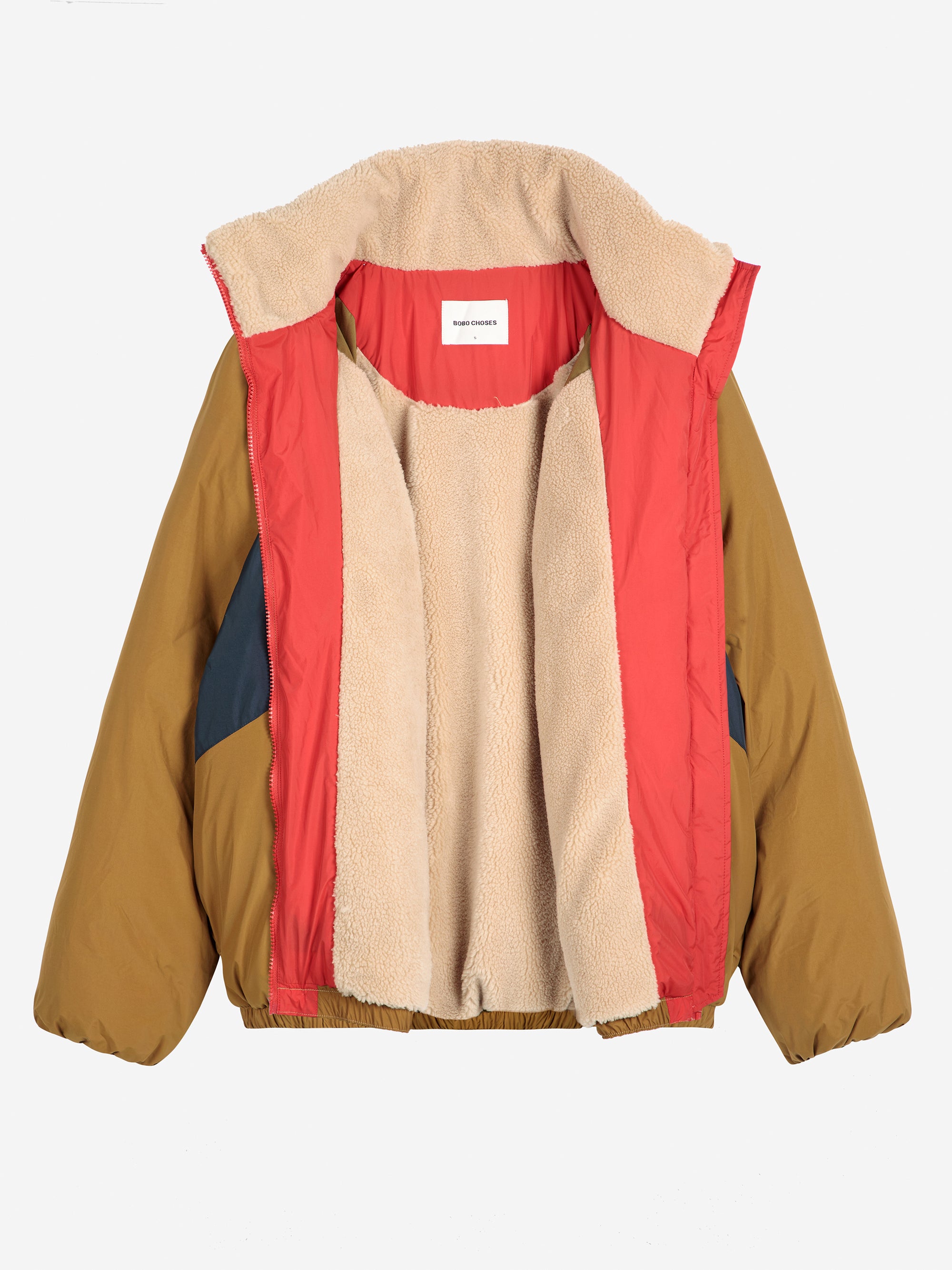 Color Block Jacket  Ranglan Sleeve Padded Puffer