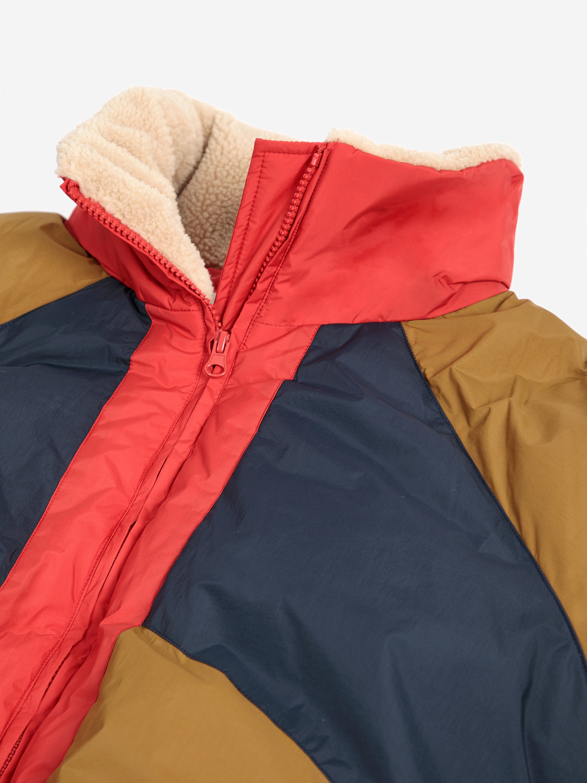 Color Block Jacket  Ranglan Sleeve Padded Puffer