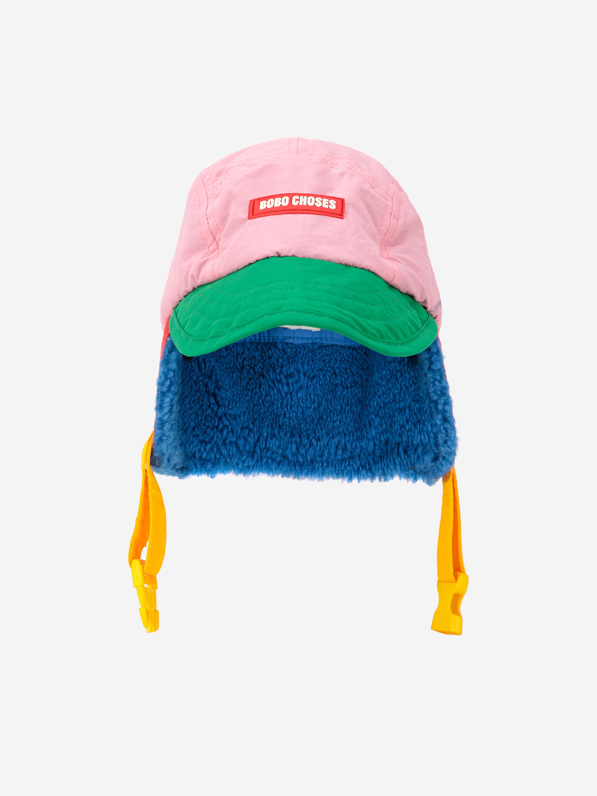 Baby Color Block Pink Sheepskin Chapka