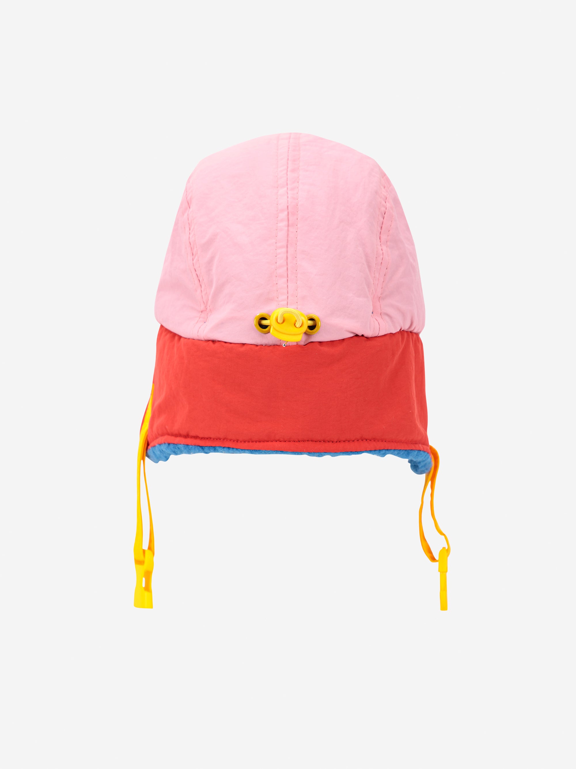 Baby Color Block Pink Sheepskin Chapka