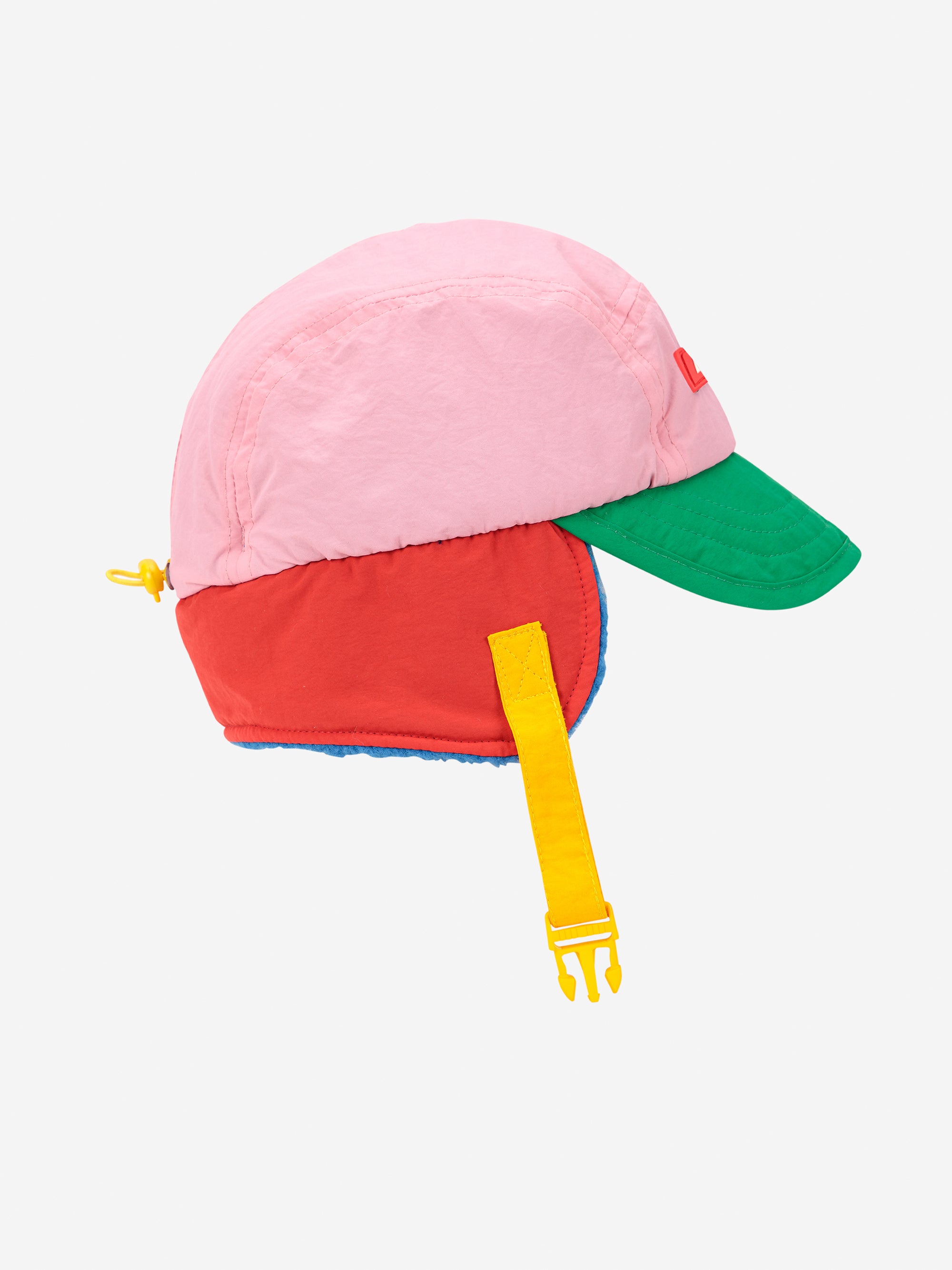 Baby Color Block Pink Sheepskin Chapka