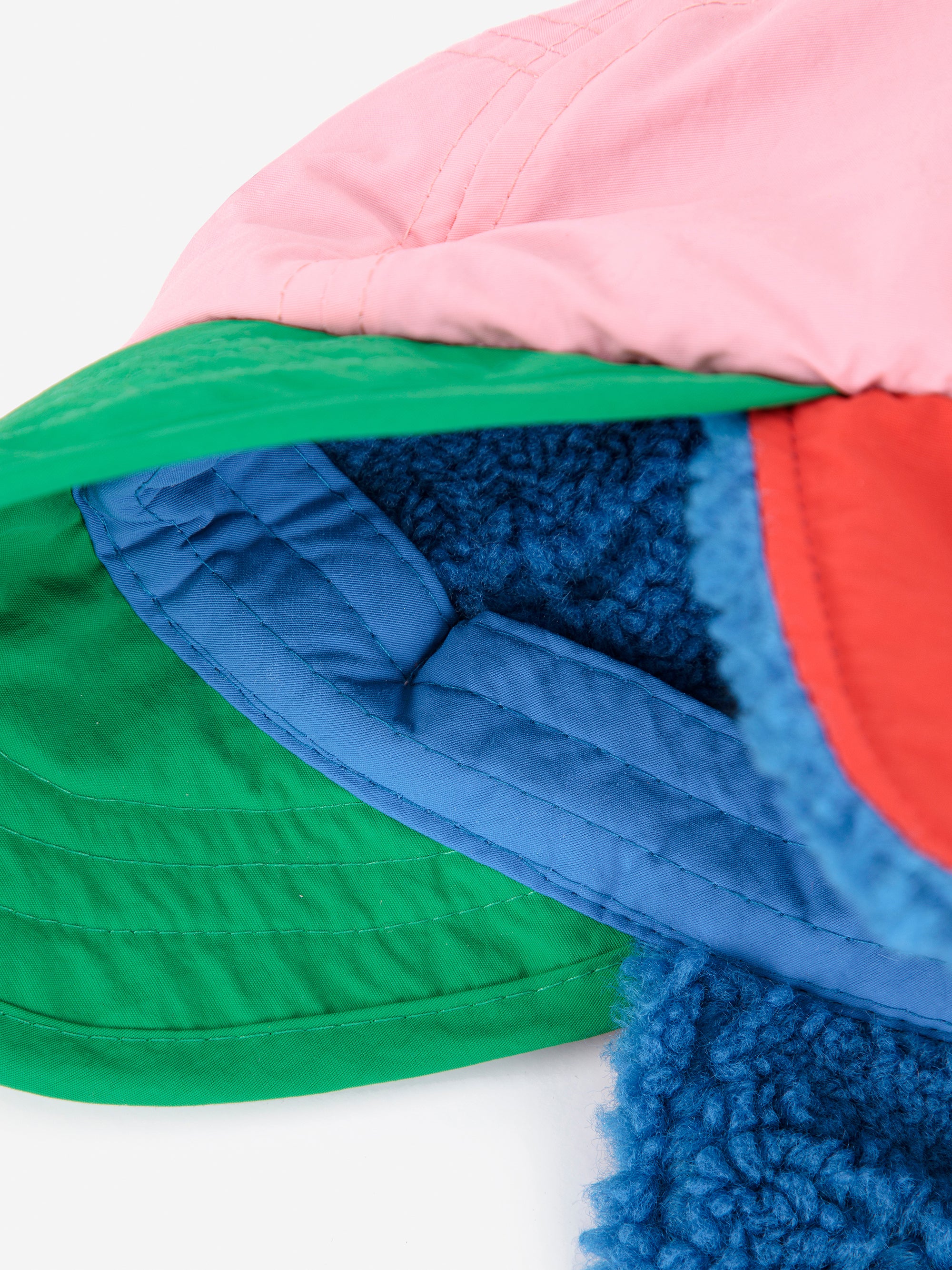 Baby Color Block Pink Sheepskin Chapka