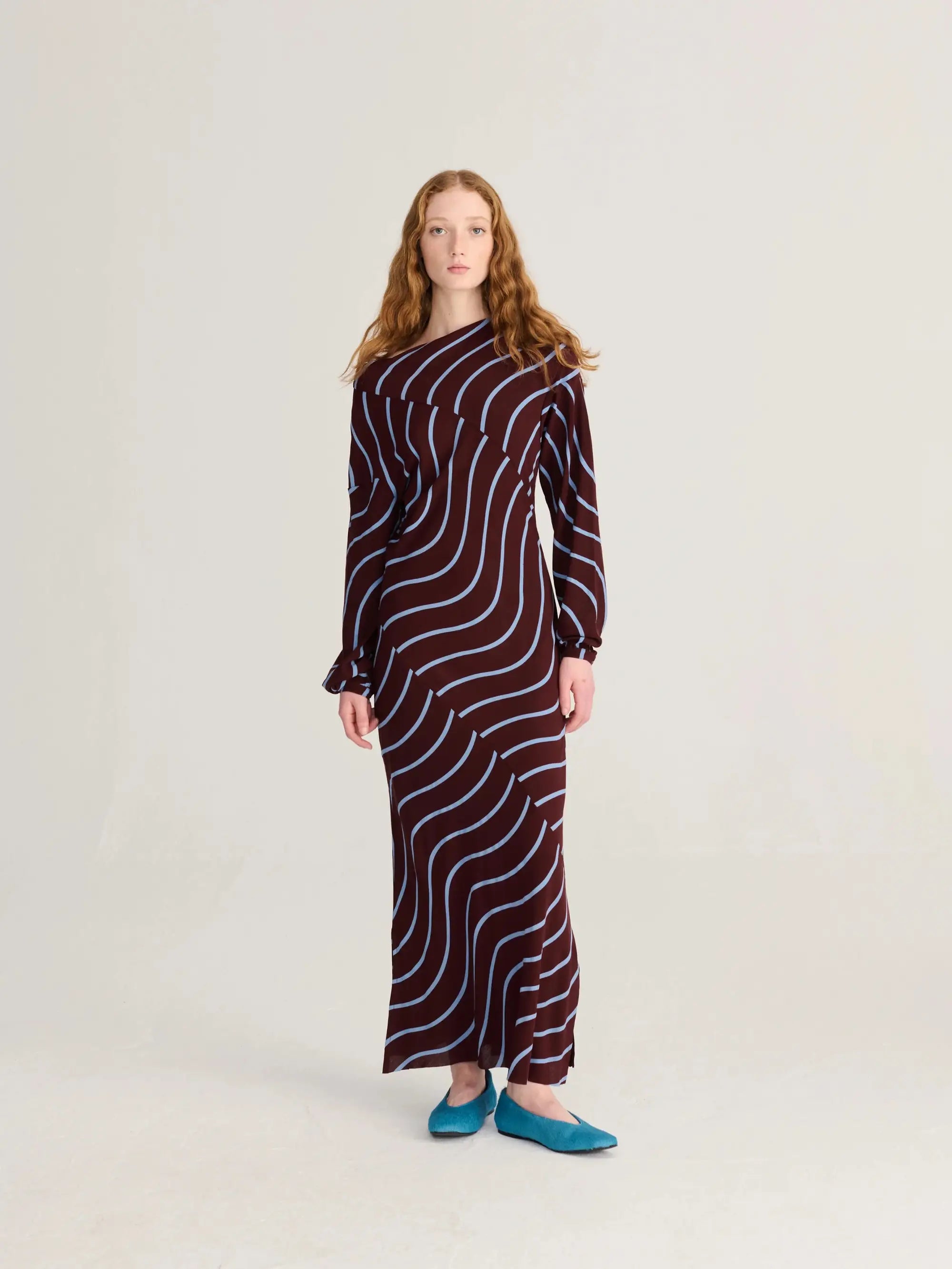 Psicodellic Stripes all over fluid dress