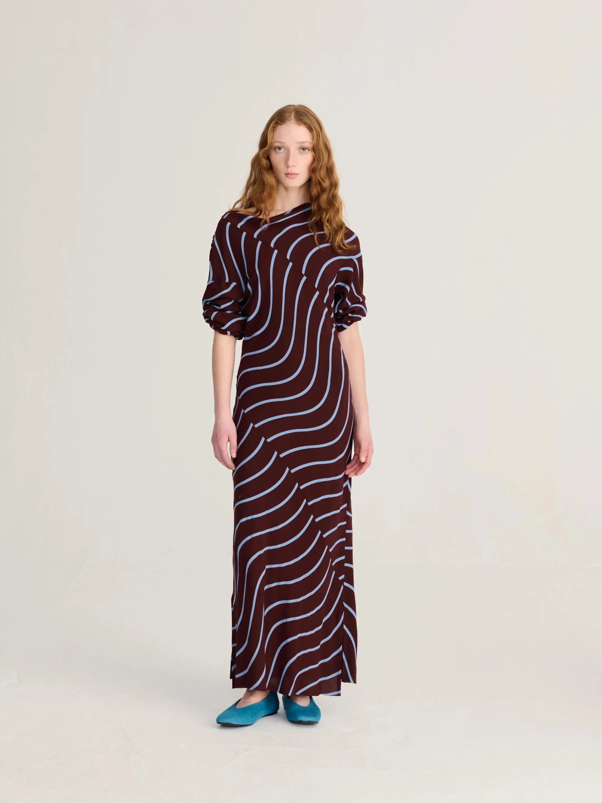 Psicodellic Stripes all over fluid dress