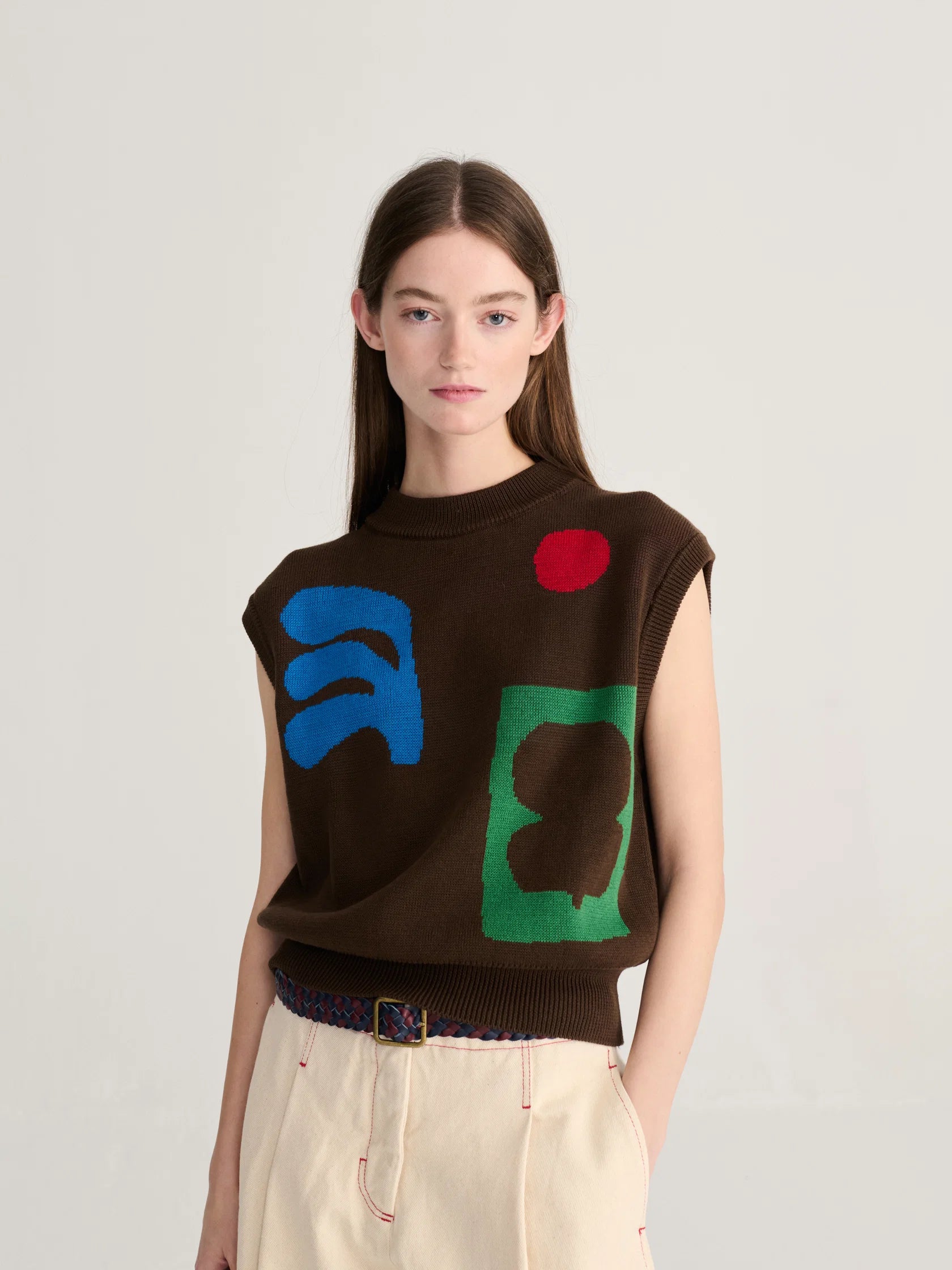 Plant Seal jacquard cotton vest