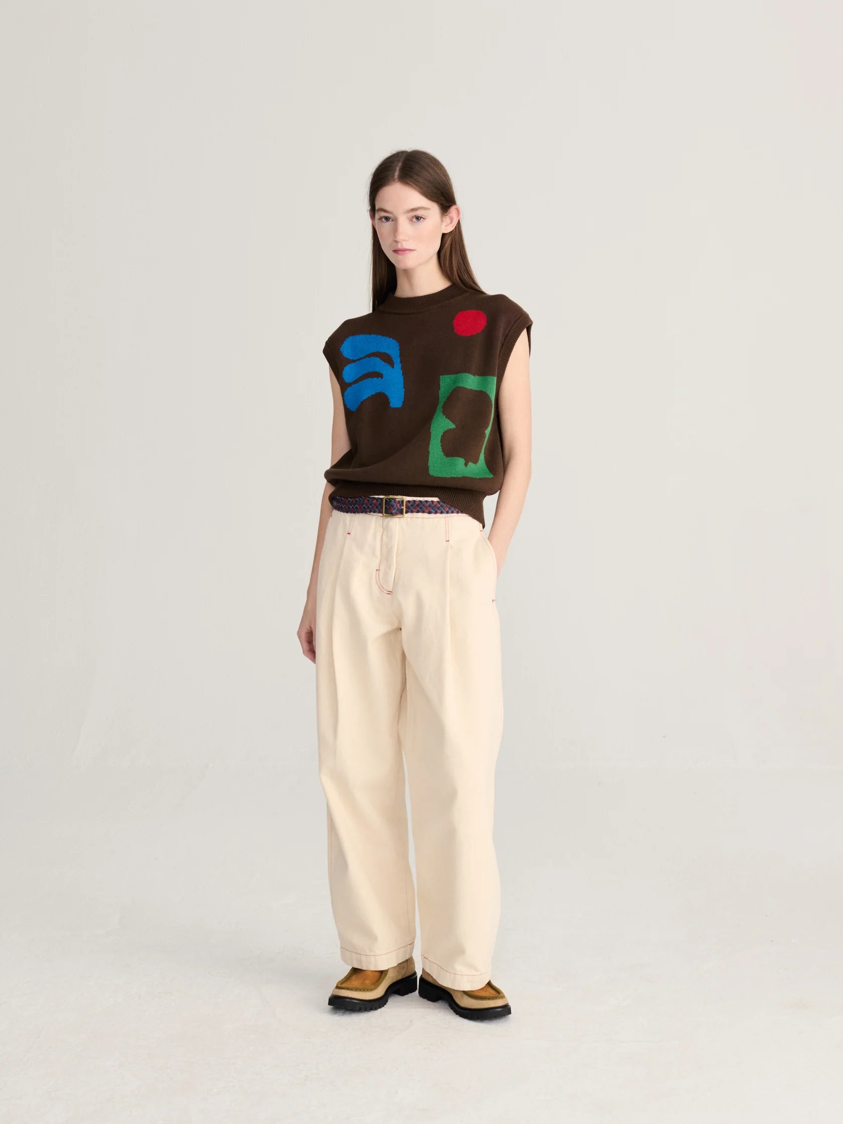 Plant Seal jacquard cotton vest