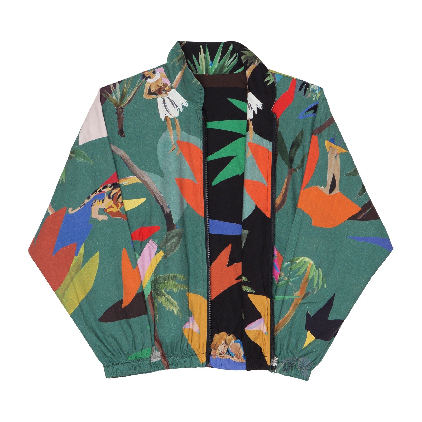 Schwarze grüne Mond-Teddyjacke