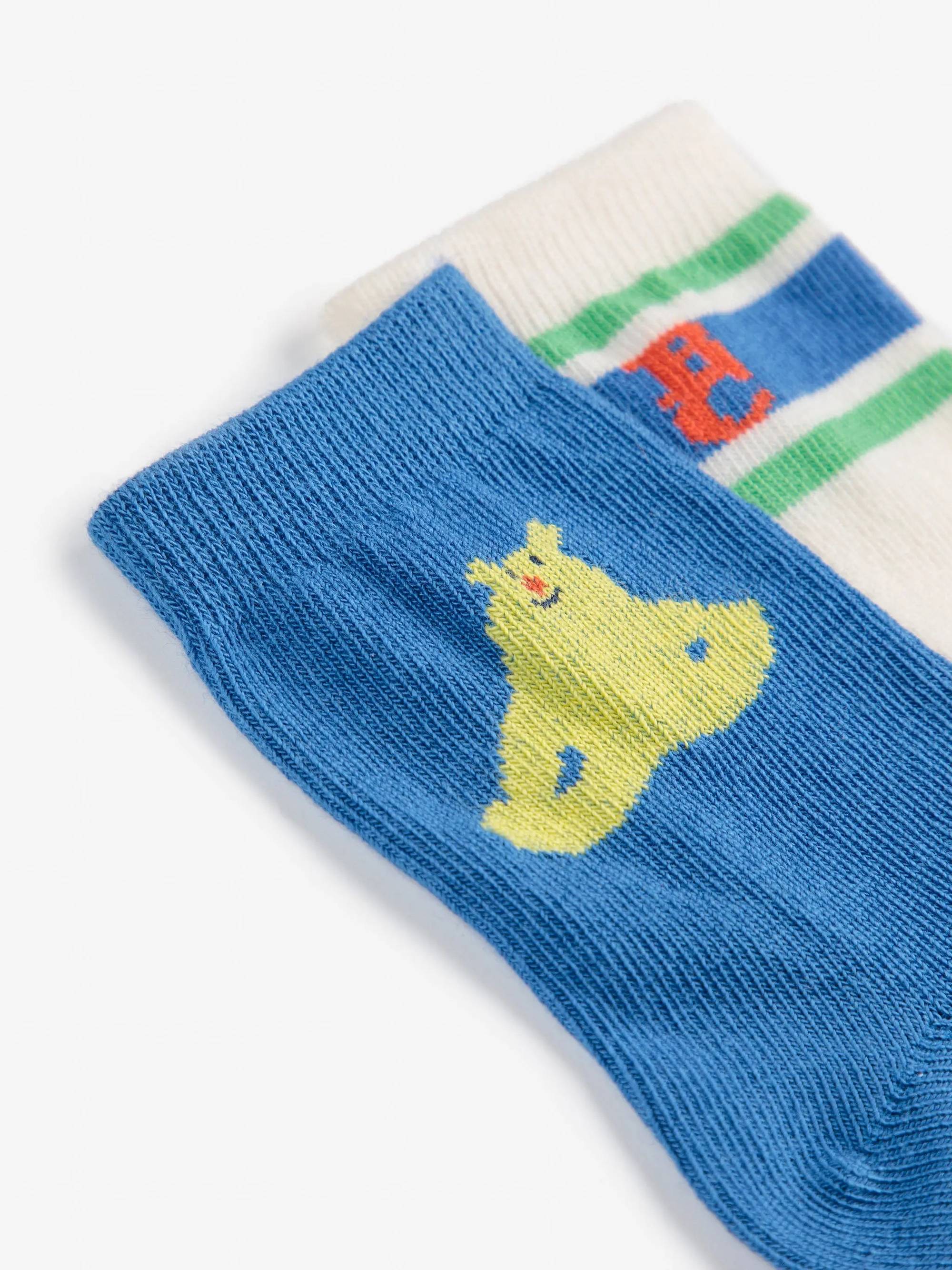 Lange Socken mit Aufschrift „Hungry Squirrel“ für Babys