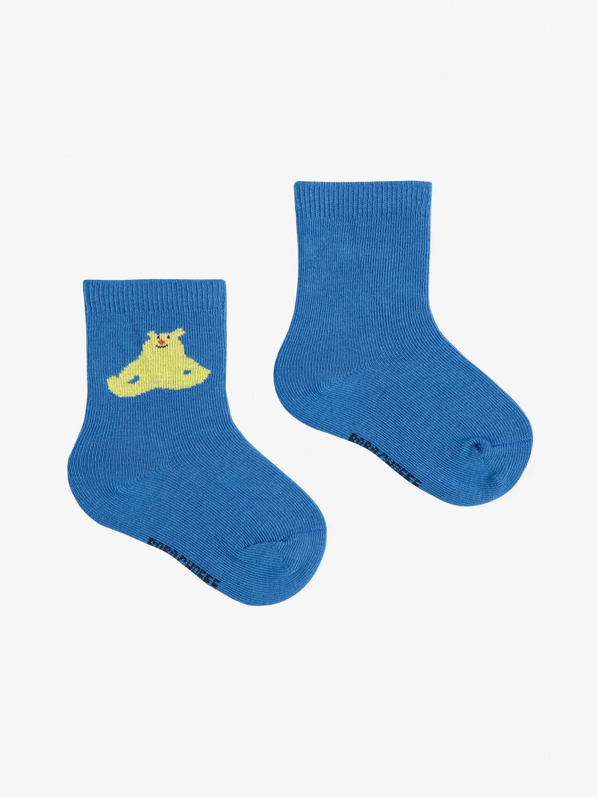 Lange Socken mit Aufschrift „Hungry Squirrel“ für Babys