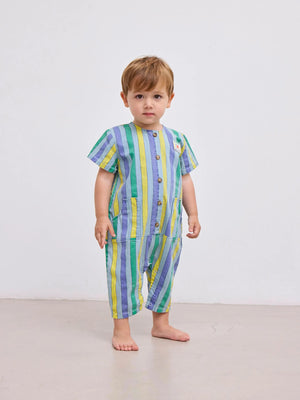 Baby Multicolor Stripes denim overall