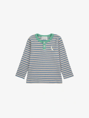 Baby Stripes Waffle Buttoned T-Shirt