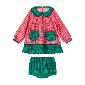 Gewebtes Kleid Nocciola Multicolor Baby