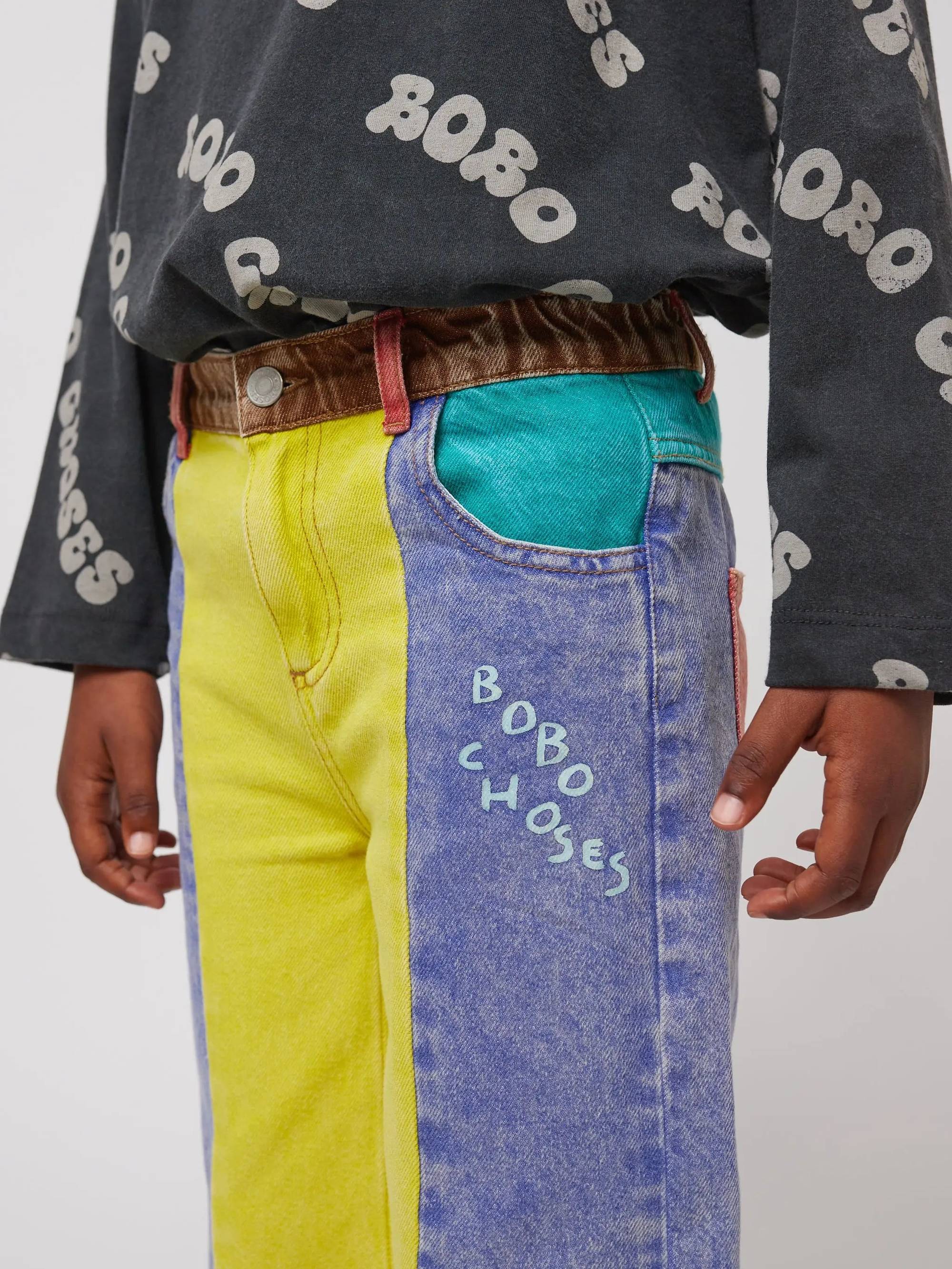 Color Block Denim Pants