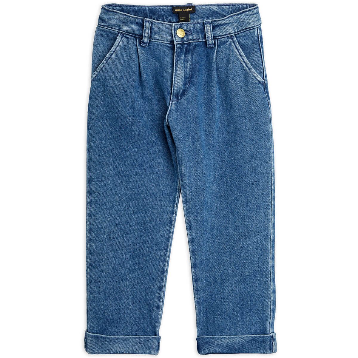 Denim Chinos for kids with a classic straight-leg fit, front pockets, and a button closure. Stylish and comfortable pants for boys and girls.