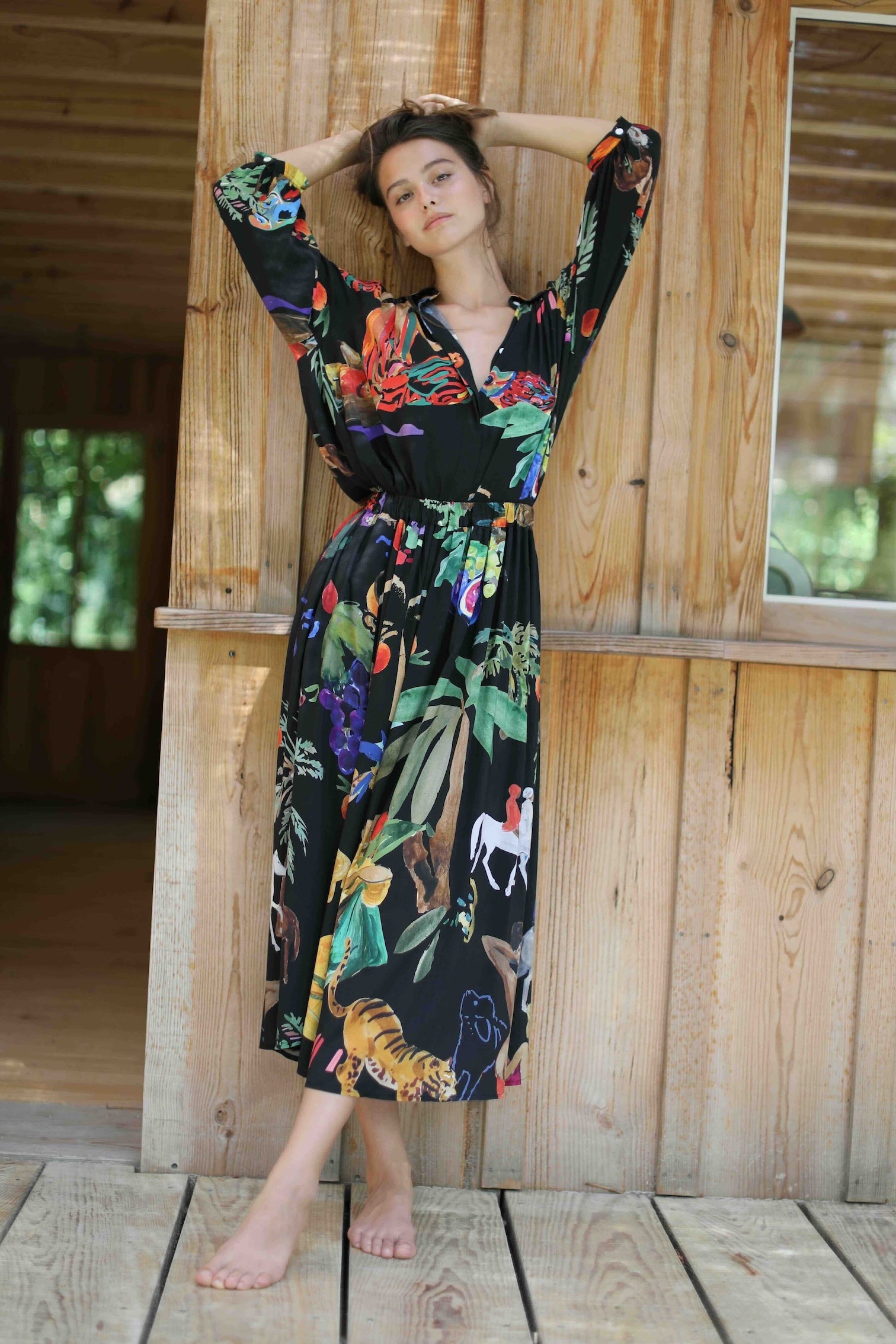 Femme Luxe Noir High Waist Viskoserock