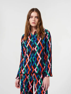 Fun Collection Multicolor Garland pleated shirt