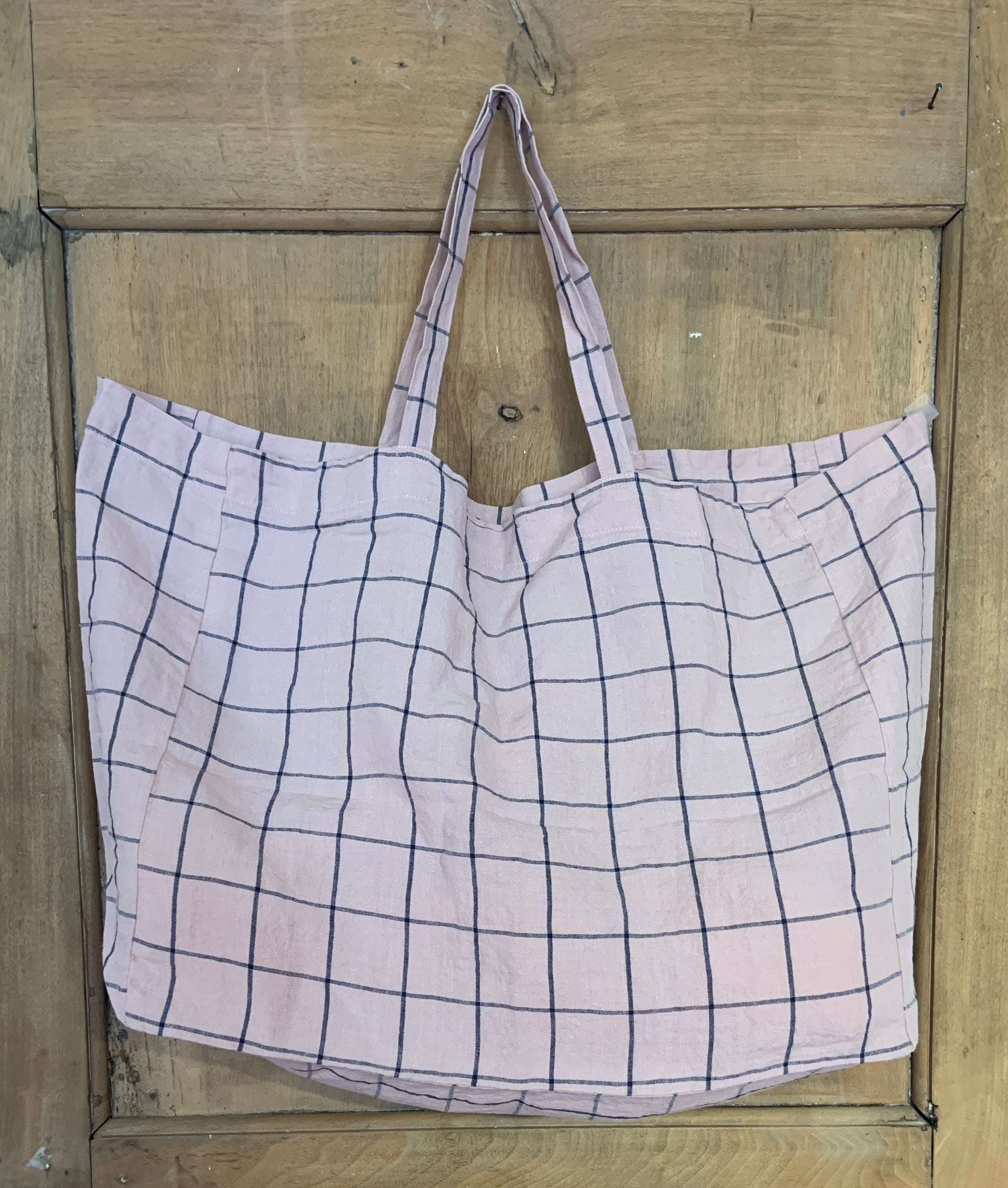 Linge Particulier Bag Large Carreaux Rose Pale