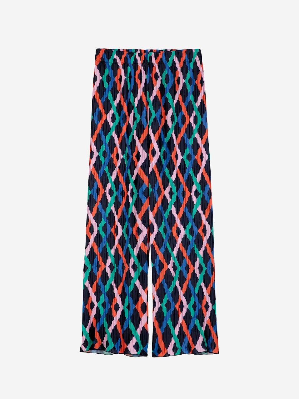 Fun Collection Multicolor Garland pleated flared pants