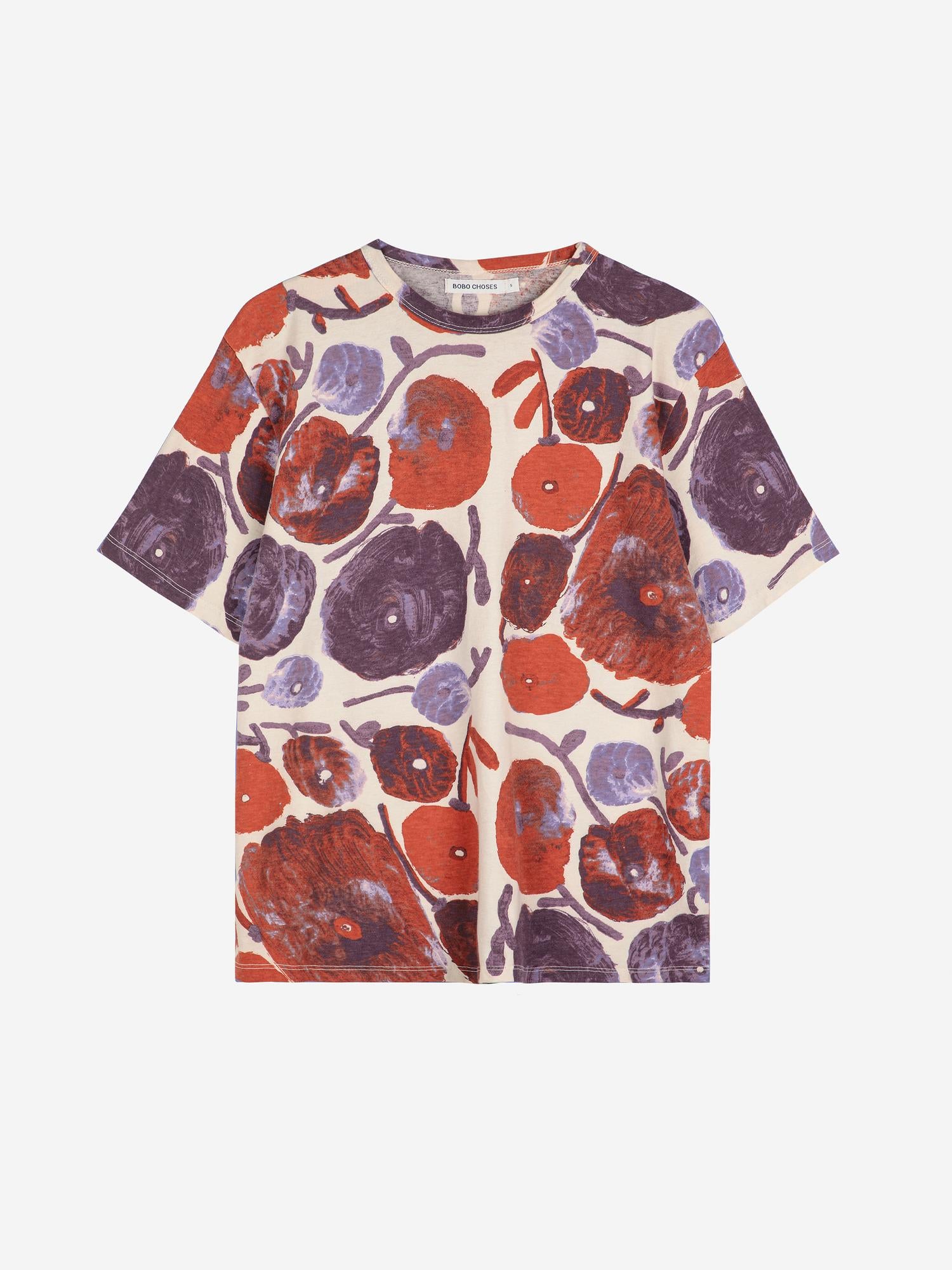 Dahlia Pattern Fitted T-Shirt